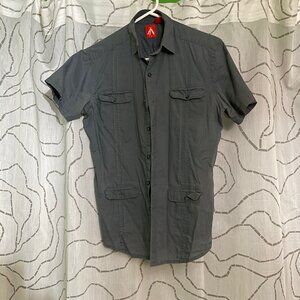 Used Gray Small Men's Guayabera Shirt from Feathers brand at Urban Outfitters